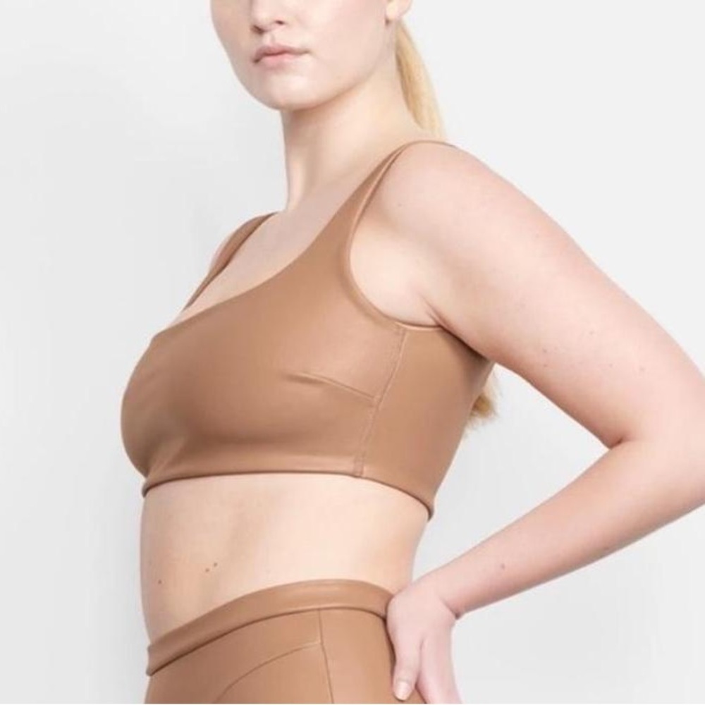 Skims Faux Leather Bralette / top - 2x - NWT